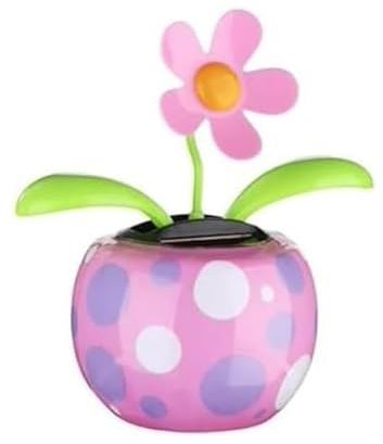 Solar Dancing Solar Powered Dancing Pink Flower in Colorful Shape Flip Flap Animated Bobblehead Dancer Window, Solar Powered Toys Sun Catcher Car Dashboard Decor Solar Power Kits