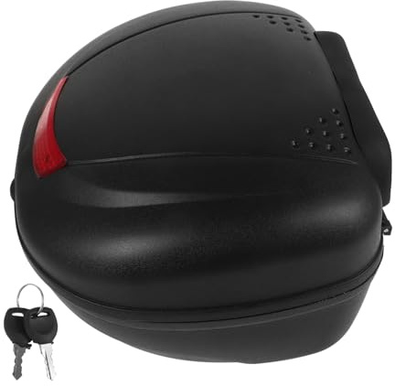 Zerodeko Coffre Arrière Moto Top Case 658 Noir Effet Cuir 30l l'usure Réfléchissant pour Moto Utilitaire De Nuit Et Bagages