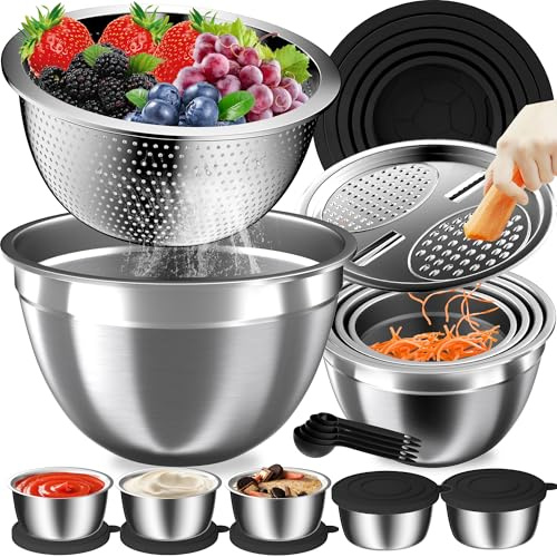Nicdiet Mixing Bowls, Stainless Steel Mixing Bowls Set