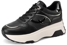 QUEEN HELENA Zapatillas altas Zapatillas deportivas Platform Mujer X33-25, Negro , 35 EU