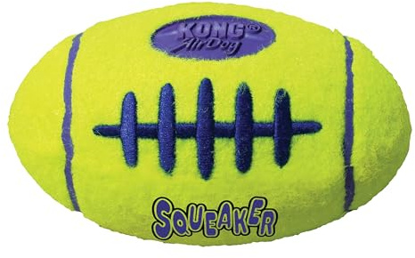 KONG – AirDog Football – Quietschendes, Federndes Apportierspielzeug aus Tennisballmaterial – Für Große Hunde
