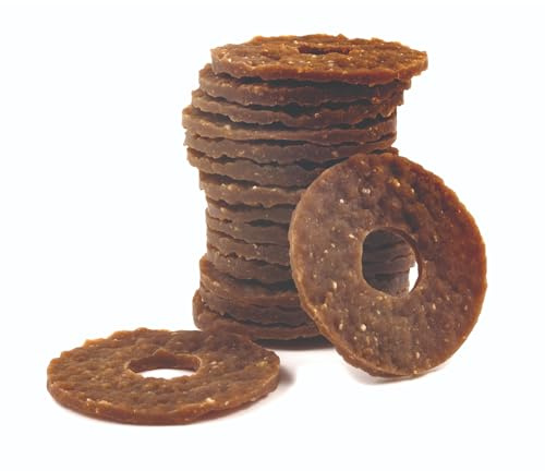 PetSafe Busy Buddy Kauringe aus Rohhaut für Hunde, Für Snackring-Spielzeuge von PetSafe geeignet, Größe C, 16 Stück