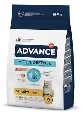 Advance Cat Adult Sensitive, Pienso para Gatos Adultos con Sensibilidades Digestivas con Salmón, 10kg