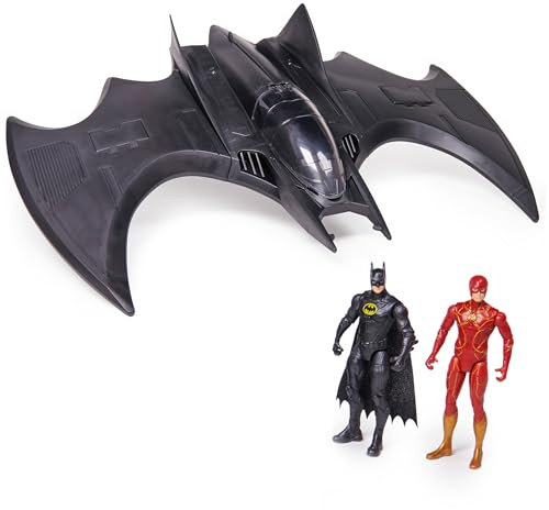DC Comics, The Flash Ultimate Batwing Set The Flash y Batman figuras de acción, juego de 4 pulgadas para niños y niñas de 3 años en adelante