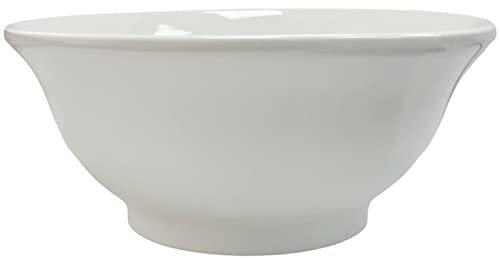 Rammento White Porcelain Salad Bowl 1.15 Litre Large Soup Bowl Tableware Serving Dish