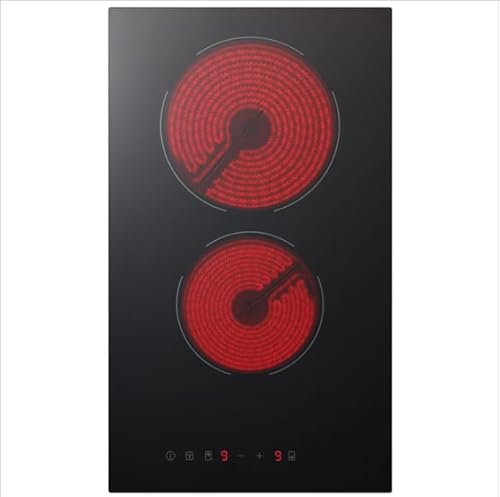 Panana Electric Radiant Domino Ceramic Hob 52cm*30cm 2-Zone Built-in Touch Controls Child Lock Timer