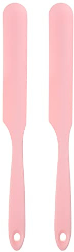 sourcing map 2uds Silicona Espátula Raspador 9.45 Reutilizable Antiadherente Flexibles Espátulas para Epoxi Resina Líquido Pintura Artes Bricolaje Artesanías, Rosa