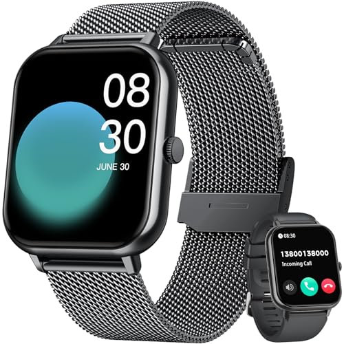 Smartwatch Fitnessuhr mit Telefonfunktion Uhren - Herren Fitness Armbanduhr mit SpO2 Pulsuhr Schlafmonitor Schrittzähler Uhr 1.83 Zoll Smart Watch Wasserdichte 100+ Sportmodi Sportuhr für Android ios