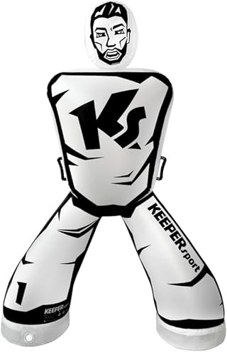 KEEPERsport Keeperdummy Pro - Manichino gonfiabile da portiere, dimensioni 198 cm, per allenamento a due gambe, per portiere e squadra, con serbatoio d'acqua, colore nero