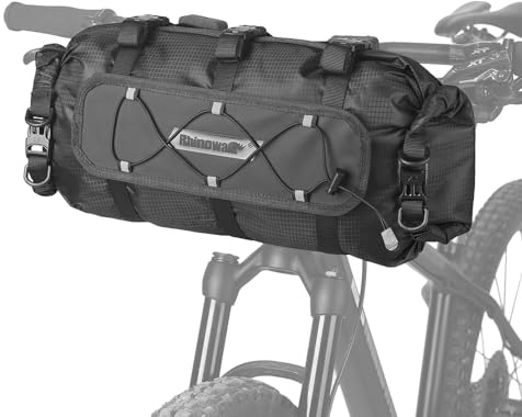 Rhinowalk Bike Handlebar Bag Bicycle Front Bag Lightweight Waterproof Roll Bag 12L with Shoulder Strap for Mountain Road Bike Cycling Accessories