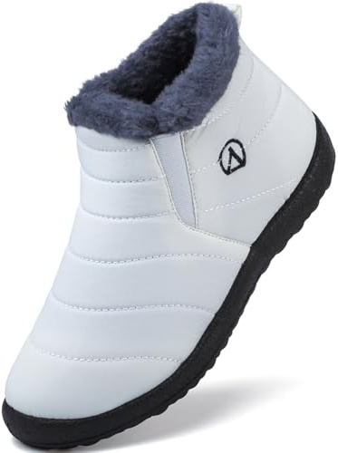 LAZAZAFI Botas de Nieve Botas para Niñas Invierno Calentar Forrada Botas para Niños Impermeables Exterior Antideslizante Planas Casual Caminar Botas Beige 38 EU