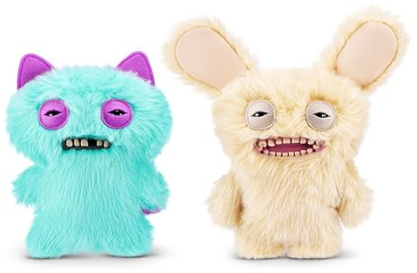Fuggler Butt Ugly Pets de 23 cm Serie 1 de ZURU, Juguete de Peluche Funny Ugly Monster Plush Toy, 2PK(Suspicious Fox - P omeranian and Mr Buttons - Golden Retreiver)