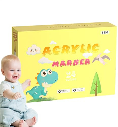 Marcadores de agua para niños, bolígrafo de pintura acrílica permanente, marcador de graffiti de gran capacidad, marcador de agua de punta suave para vidrio, lienzo y madera