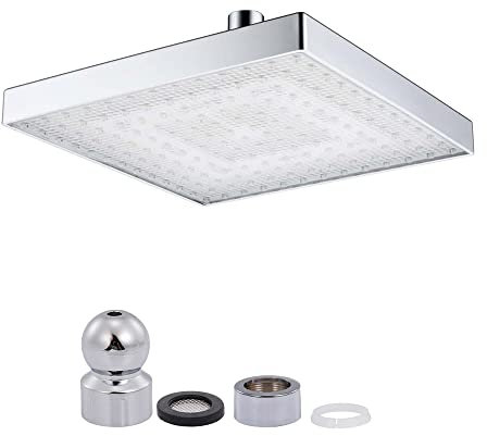 lvifloae LED Shower Head LED Rainfall Shower Head Square Shower Head Multiple Colors Automatically Color Changing Showerhead for Bathroom (Multiple Colors LED)