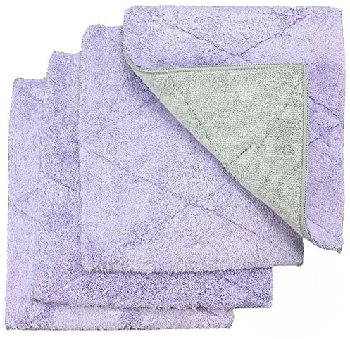 Pastaclean® 4er Set Spül- & Wischtücher Mikrofasertücher antibakteriell - Allzwecktücher 21 x 24cm für den ganzen Haushalt - Reinigt Kratzfrei Töpfe, Pfannen & Geschirr, Putzlappen (Lavendel)