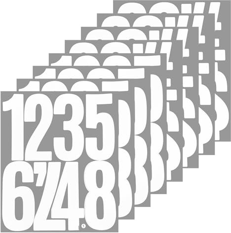 84 Numbers,5 inch 0-9 Large Peel and Stick Self Adhesive Number Stickers