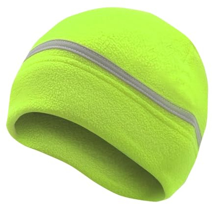 KBOLAE Berretto invernale in pile riflettente per corsa, sport all'aria aperta, sci, arancione, Verde
