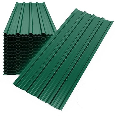 Mondeer 28PCS Metal Roofing Sheets, 14m², 110 x 46 cm, Green | Corrugated Roofing Sheets Covers, Galvanised Steel Roof for Garage Carport Shed Greenhouse Kennels Panels