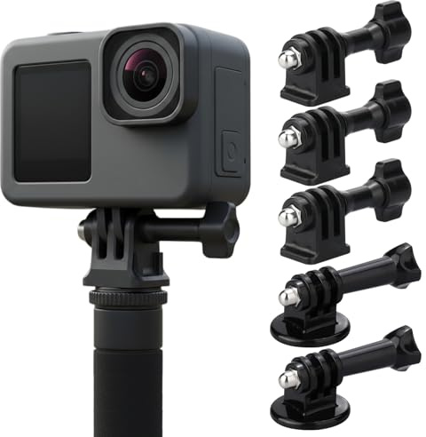 Astralong Adattatore per Treppiede, Adattatore per Fotocamera Action 6 Pz, Adattatore con Vite da 1/4 Pollice Compatibile con Treppiede Asta per Selfie Monopiede per Fotocamere Sport