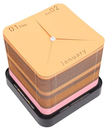 Ausla Calendario 3D Calendario 2026 Time Piece, Bloc de Notas 3D con Papel Rasgado de Carpincho con Luz