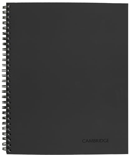 Cambridge Limited Business Notebook, Legal Ruled Paper, 8-1/4 x 11, 80 Sheets, Flexible Soft Touch Cover, Wirebound, Gray (06062)