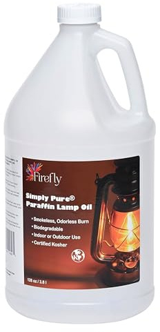 Firefly Fuel Premium Liquid Paraffin Lamp Oil for Indoor Use 1 Gallon - Indoor Smokeless Odorless Paraffin Oil Fuel for Lamps, Lanterns, Candles, Long-Lasting Burn, Kosher