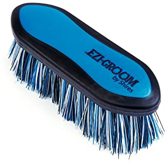 Shires 1484 Ezi-Groom Small Grip Dandy Brush Bright Blue