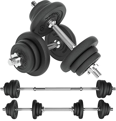 Body Revolution Adjustable Cast Iron Dumbbell Set - Home Gym Equipment for Strength Training & Workouts, 40kg