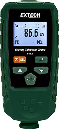 Extech CG206 Beläggningstjocklekstestare, USB, Ferro/Icke-Ferro | Dubbel teknologi, auto-substratidentifiering, minne 1500 avläsningar, 30 grupper, USB, kalibrkit