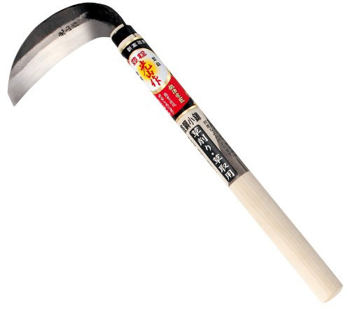 Hounen Faux Faucille Japonaise Désherbage Taille Coupe Herbe Lame droite Anglé Jardin Jardinage - Fabriqué au Japon