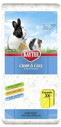 Kaytee Superpet, Clean & Cozy Streu für kleine Haustiere wie Mäuse, Rennmäuse, Nagetiere, Hamster, Kaninchen, besonders saugfähige Papierstreu, 99,9 % staubfrei, Weiß, 24.6L