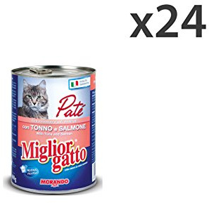 Set 24 MIGLIOR GATTO 400 Gr. Umido Patè Tonno-Salmone Cibo per gatti