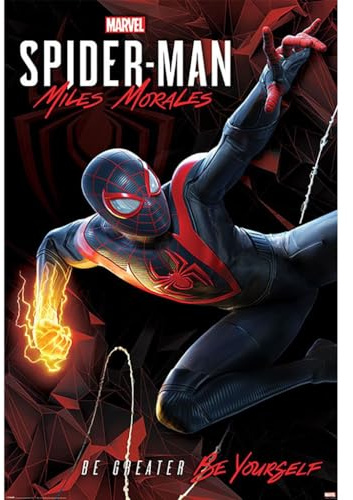 Pyramid International Spider-Man Miles Morales (Cybernetic Swing) Maxi Poster, 61cm x 91cm, One Size