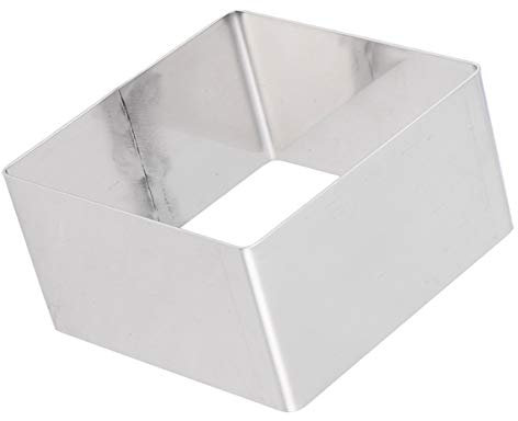 Luxshiny Square Cake Ring 3.66in Stainless Steel Mousse Ring for Baking