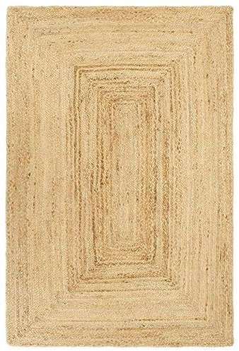 vidaXL Teppich Handgefertigt Geflochtene Jute Wohnzimmerteppich Juteteppich Handwebteppich Bodenmatte Schlafzimmer Wohnzimmer Flur 200x300cm