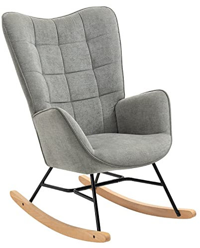 MEUBLE COSY Schaukelstuhl Relaxstuhl Schaukelsessel Sessel Stuhl Wohnzimmersessel Relax Lounge mit gepolsterter Sitzfläche, 68x87x98cm