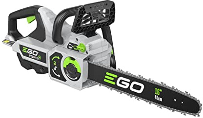 EGO Power Kettensäge CS1614E 40 cm Schwertlänge, 20.0 m/s, 90PX – 3/8“ x 1,1 mm Kette, Akku BA2800T 5,0 Ah, Schnelllader CH5500E