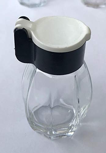 Salzstreuer Glas mit Klappe, Pfefferstreuer, Streuer farbig schwarz