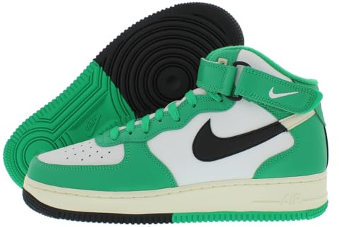 Nike Damen Air Jordan 1 Mid Schuhe Sneaker, Weiß Grün Schwarz Weiß, 44 EU