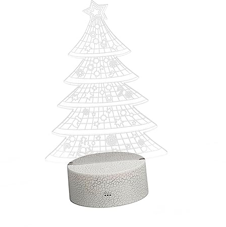 DOITOOL Luz Nocturna Led Forma De Árbol De Navidad Adornos Luminosos Para Decoración Festiva Para Dormitorio Infantil y Cuarto