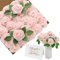 ilauke Künstliche Blumen Rosa Rosen, 30 Stück 8cm Blumenstrauß Künstlich Deko Blumen Fake Rosen mit Stielen und Karte für Valentinstag Hausgarten Geburtstag Party DIY Hochzeit Dekoration