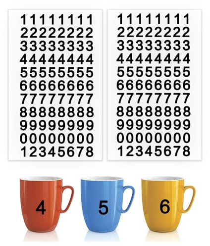Chiffres Autocollants 2 Feuilles Autocollants Numéros Noirs De 0 à 9 En Vinyle Auto-Adhésif Autocollants Résistants à L'eau Pour Tasses, Réfrigérateur, Carrelage, Numéros De Boîtes Aux Lettres
