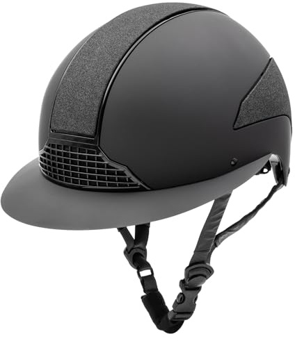 SWING H24 Lady Shine - Casco de equitación (55-57 cm), color negro mate