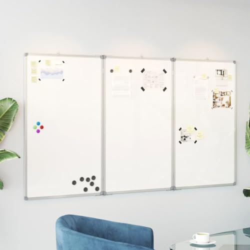 Tidyard Tableau Blanc magnétique Pliable 120x100x1,7 cm Aluminium Style B