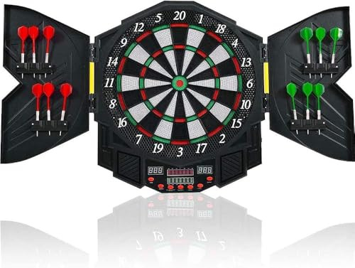 Jeu de Fléchettes Électronique avec Écran LED,12 Fléchettes, 27Jeux et 216 Variantes,pour Jusqu'à 16 Joueurs Cible Electronique