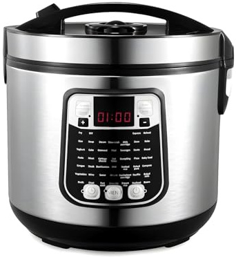 Wintem Robot da Cucina Elettrico Multifunzione 5L 930W - Volume Lavoro 4L - Dimensioni Compatte 28x26,5cm - 45 Programmi di Cottura Predefinita - Pentola Antiaderente - Display LED - Facile da Usare