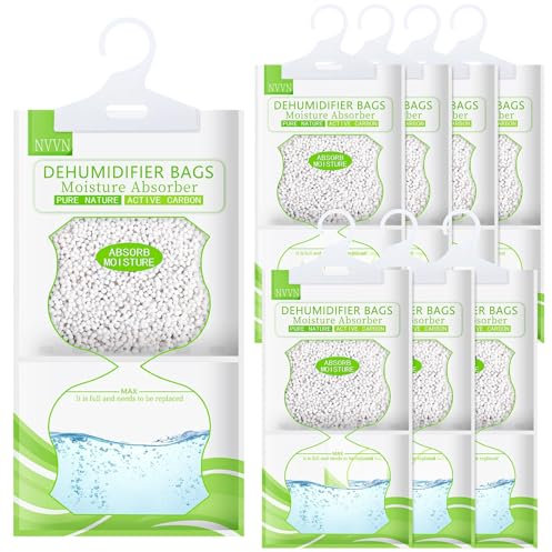 CIRULLI Sachet Déshumidificateur Pack de 8 - Absorbeur d'humidité, granulés de déshumidificateur pour éliminer l'humidité et les mauvaises odeurs des armoires, des chambres, Anti moisissure