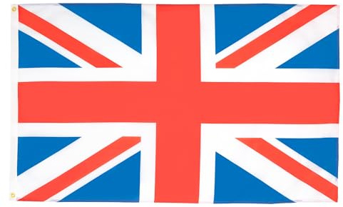 AZ FLAG - Lote de 2 banderas de Reino Unido, 90 x 60 cm, bandera inglesa, Reino Unido, Gran Bretaña, 100% poliéster, con ojales metálicos integrados