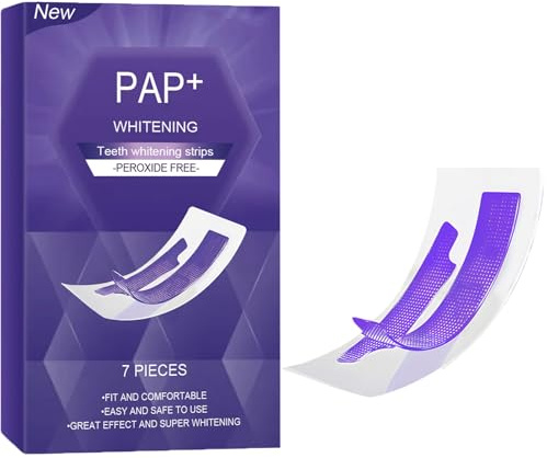 SGjwyc Bandas Blanqueadoras De Dientes Moradas, Parches De Limpieza Dental Para El Cuidado Dental, Seguras Para Esmalte Sensible, Kit De 7 Piezas
