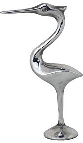 mitienda mit Liebe gemacht Dekofigur Storch, Geschenkidee zur Geburt, Zinnfigur zum Aufstellen, Dekoration Kinderzimmer